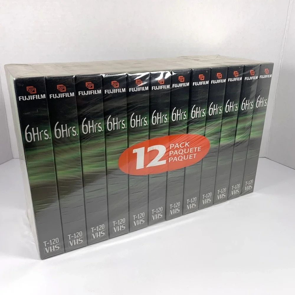 Fujifilm HQ T-120 Blank VHS Tape 6 hour 12‎ Pack